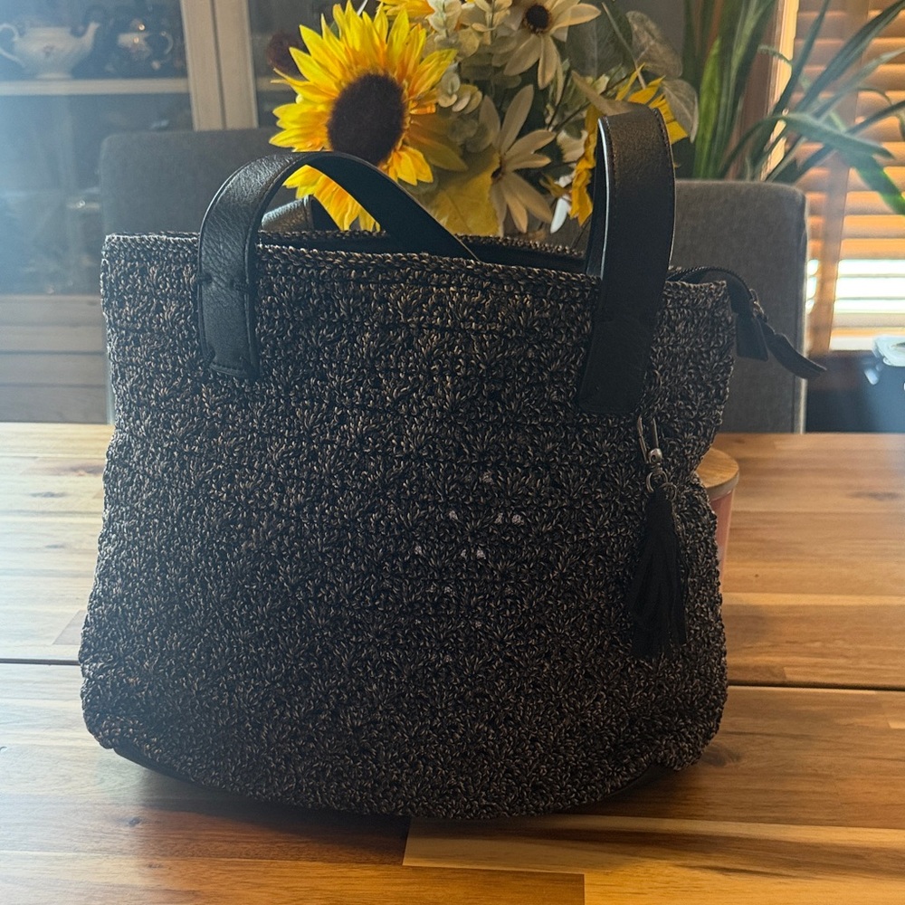 The Sak Black and Gray Woven Tote